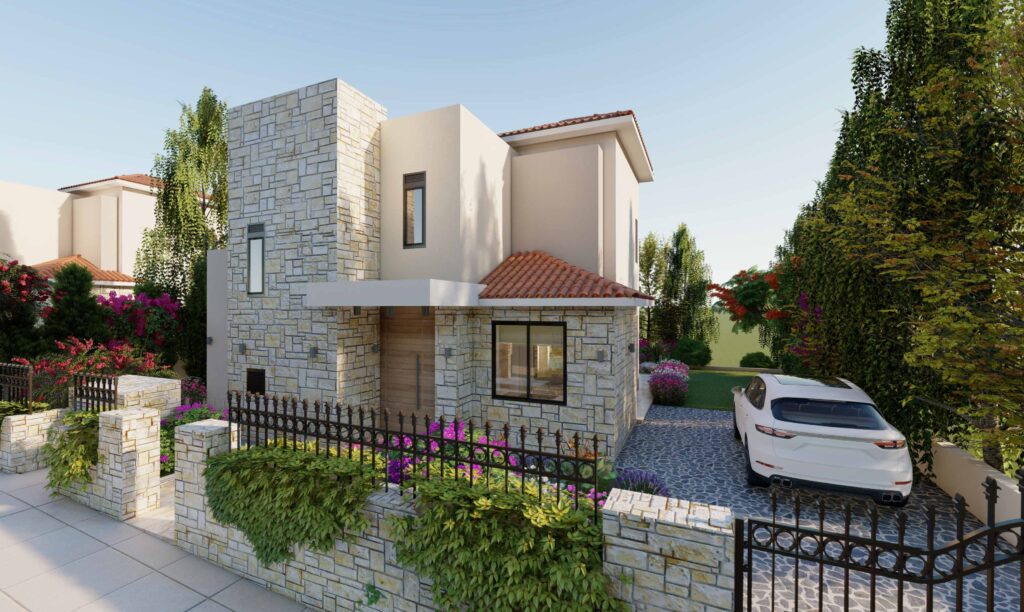 villa with open parking